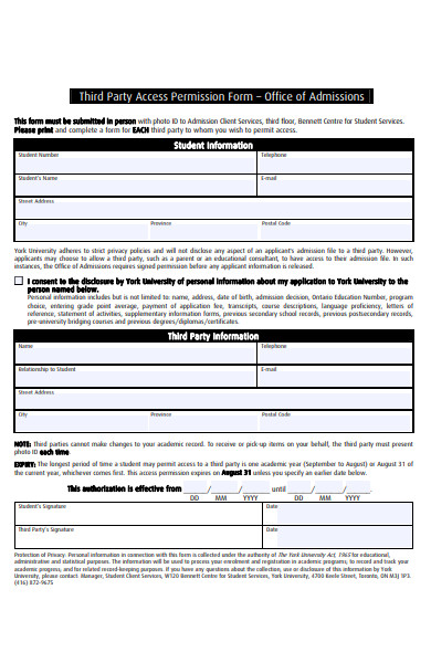 party access permission form