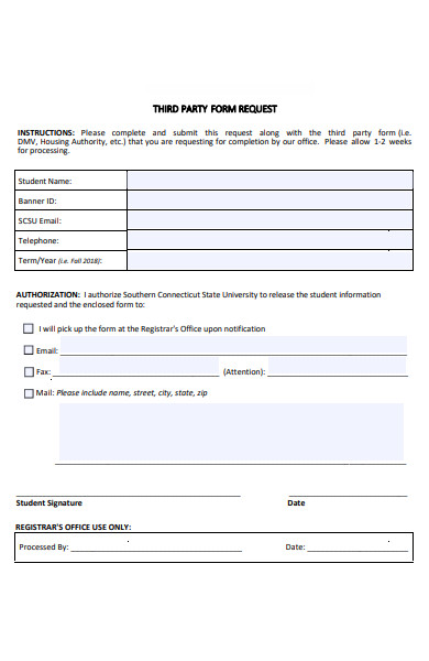 party request form