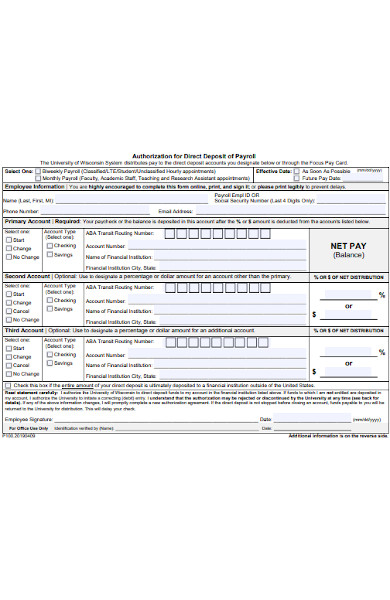 payroll deposit form