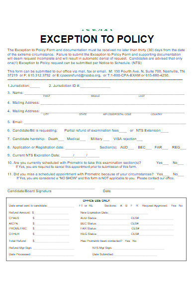 policy form