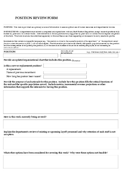 position review form