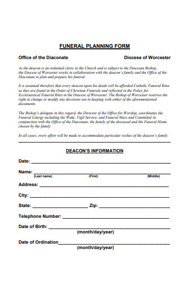 Free 51 Funeral Forms In Pdf Ms Word 4818