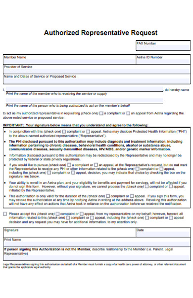 representative request form