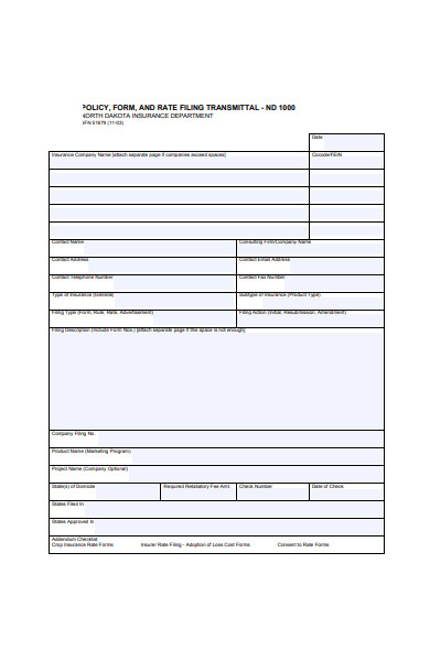 sample policy form