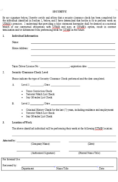 security process form