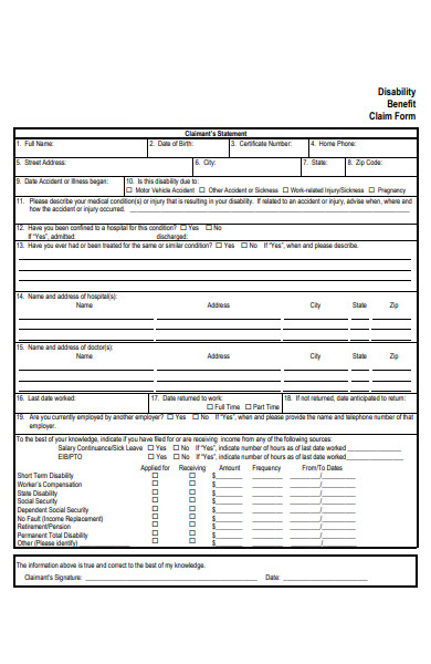 simple disability form