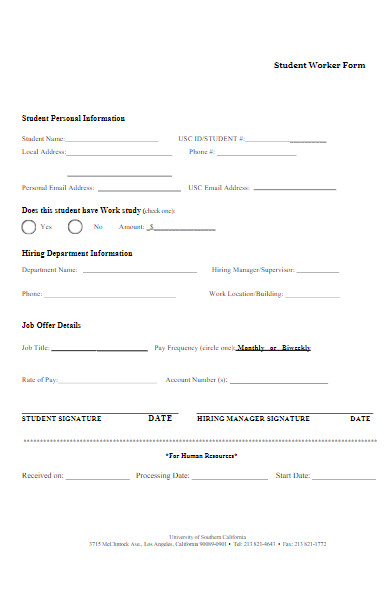 student worker form