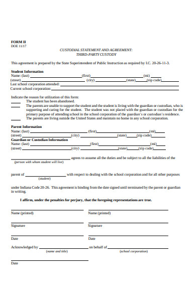 third party custody form