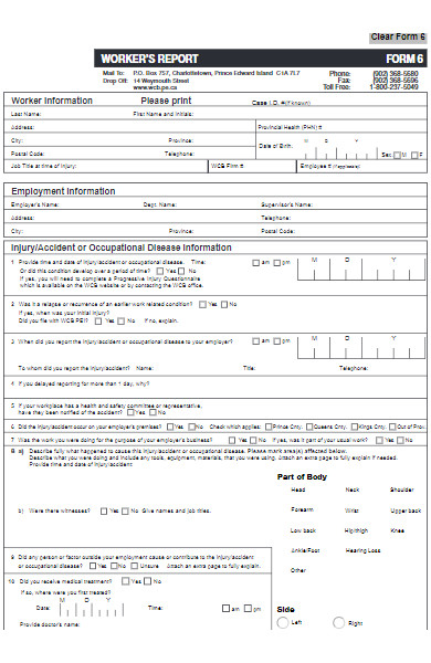 workers report form