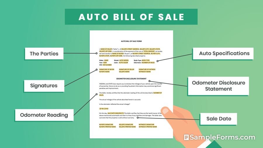 AUTO BILL OF SALE FORM