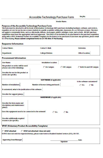 accessible technology purchase form