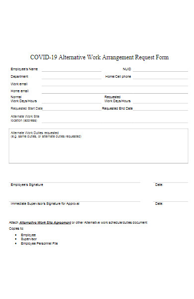alternative work arrangement request form