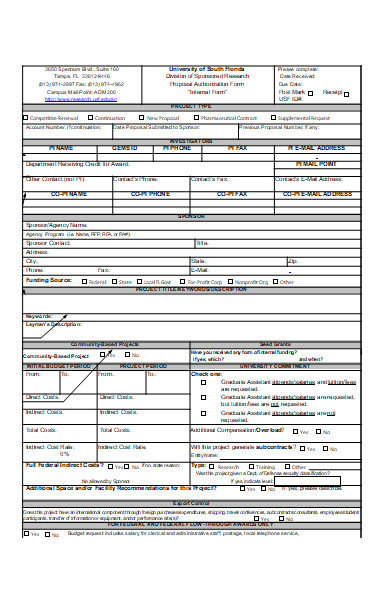 assitant project cost form