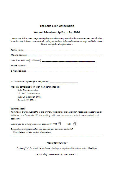 association annual membership form