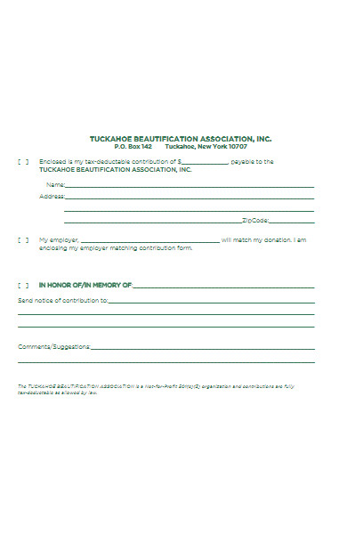 association donation form