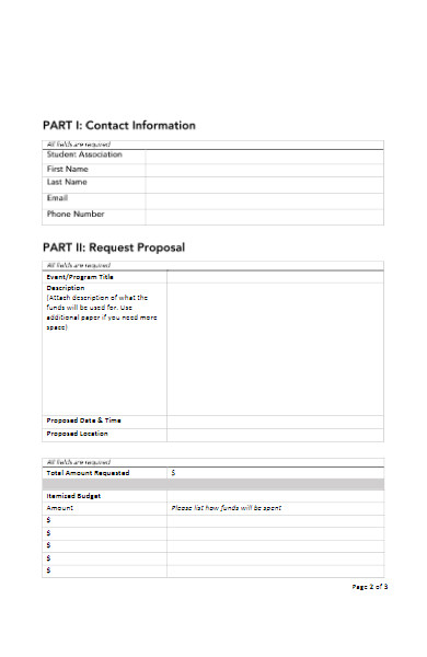 association funding request form