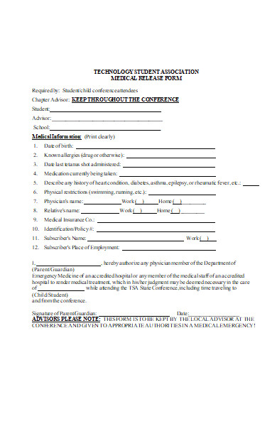 association medical release form
