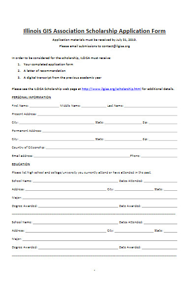 association scholarship application form