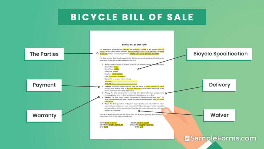 BICYCLE BILL OF SALE