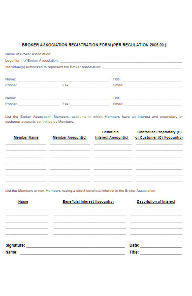 broker association registration form