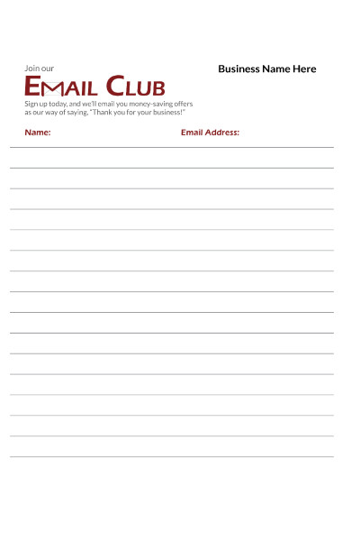 business email signup form