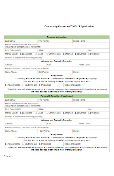 covid 19 community volunteer application form example