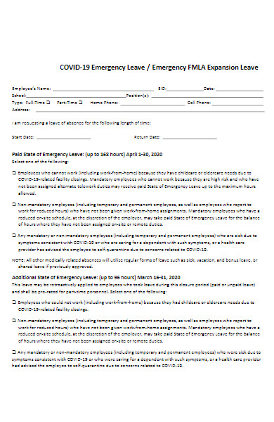 covid 19 emergency leave expansion form