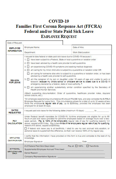 covid 19 employee sick leave request form