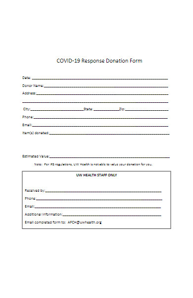 covid 19 response donation form