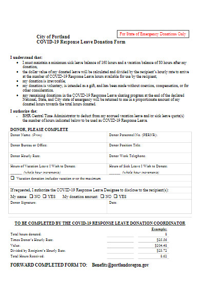 covid 19 response leave donation form
