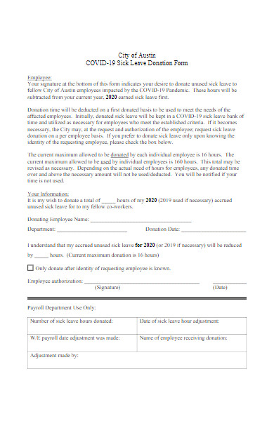 covid 19 sick leave donation form