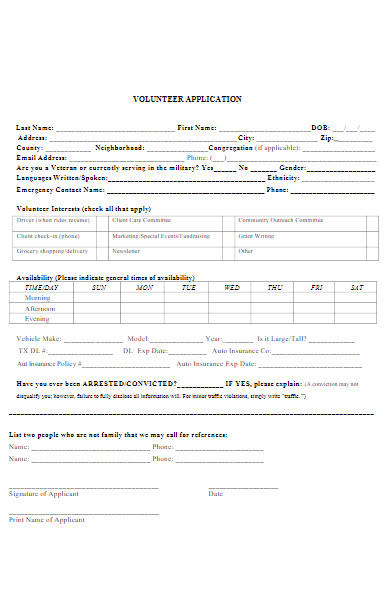 covid 19 volunteer application form