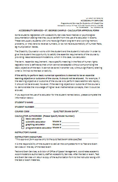 calculator accommodation approval form