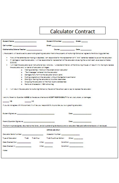 calculator contract form