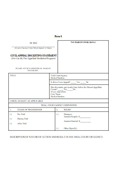civil appeal form