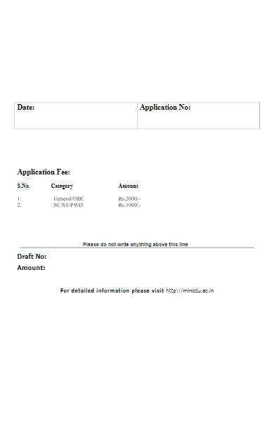 college fee application form