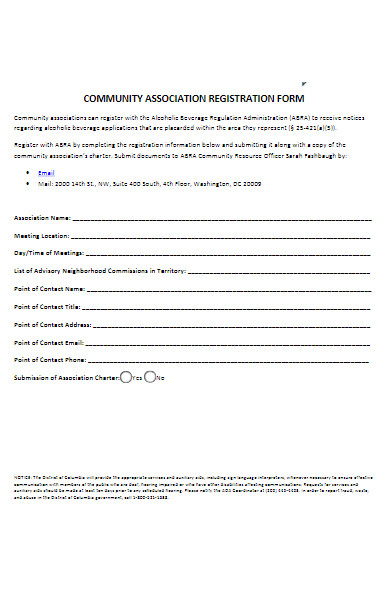 community association registration form