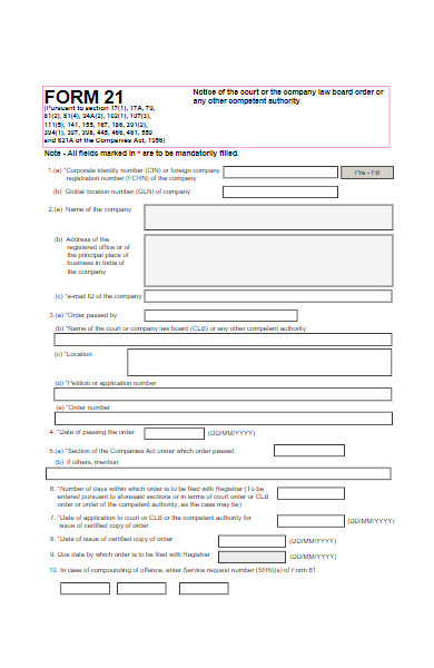 company law board order form