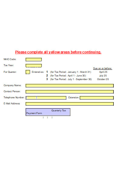 company quarterly tax payment form 