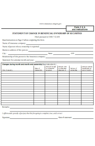 company statement form