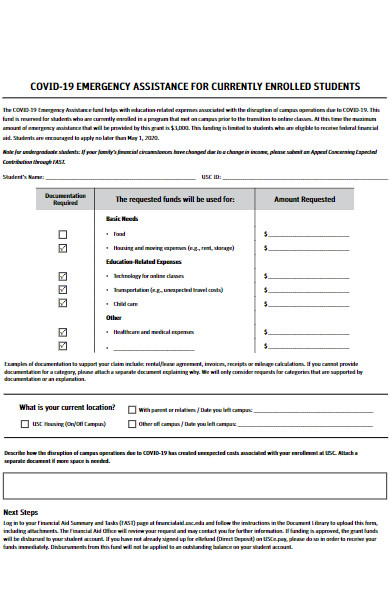 covid 19 emergency assistance form