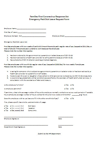 covid 19 emergency paid sick leave request form