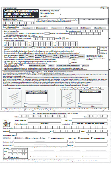 customer consent form
