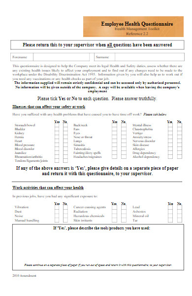 employe health hr survey