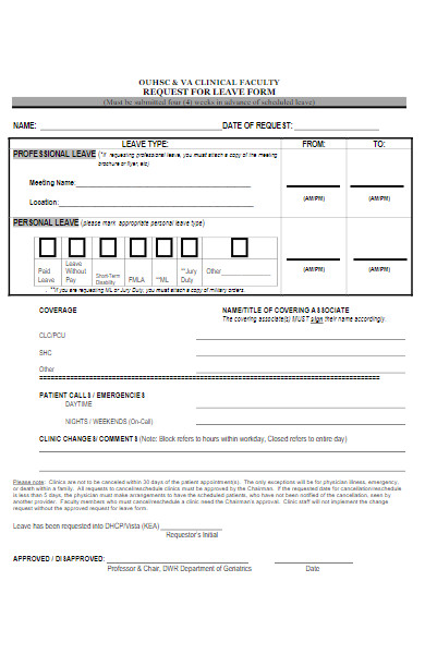 faculty leave request cancel form