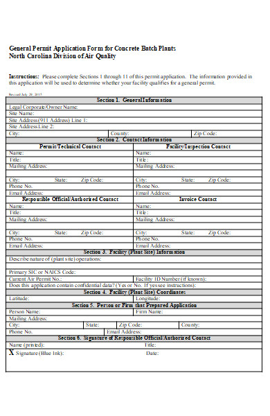general permit application form