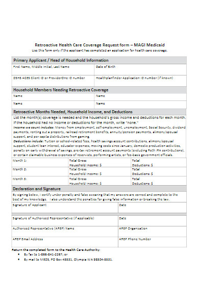health care coverage request form medicaid