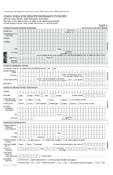 health insurance claim form