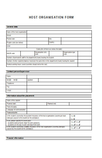 host organisation company form