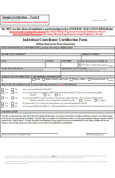 individual contributor form